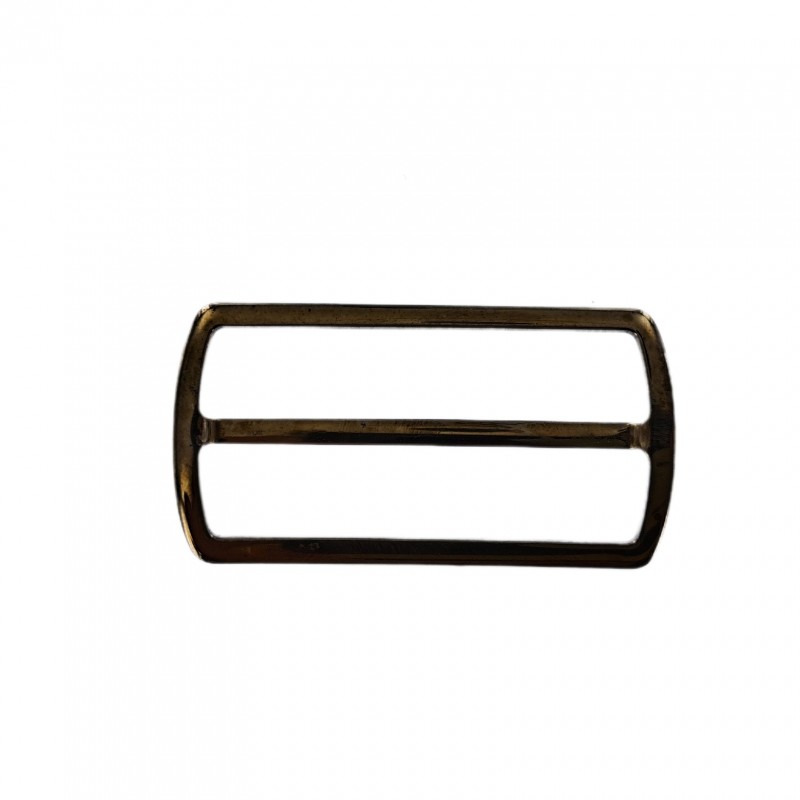 Grand passant rectangulaire coulissant réglable - 50 mm - bronze brillant - maroquinerie - Cuir en stock