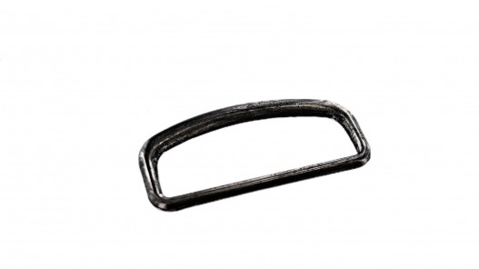 Passant demi-rond soudé plat - nickelé - 30 mm - accessoires - maroquinerie - cuir en stock
