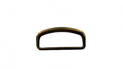 Passant demi-rond soudé plat - bronze - 30 mm - accessoires - maroquinerie - Cuir en Stock