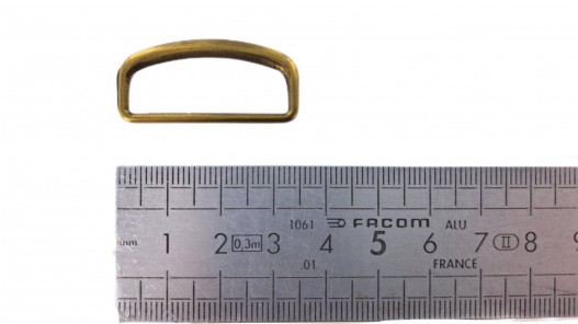Passant demi-rond soudé plat - bronze - 30 mm - accessoires - maroquinerie - cuir en stock