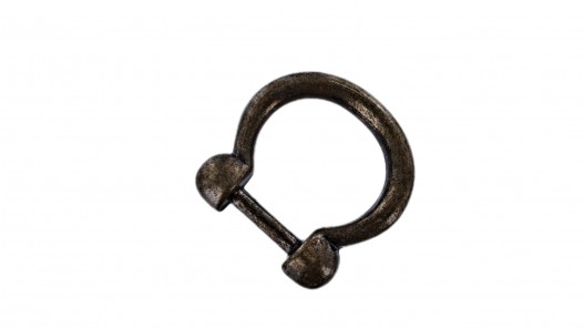 Passant demi-rond moulé - Bronze - 15 mm - anneau soudé - Cuirenstock