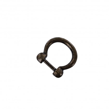 Passant demi-rond moulé - Bronze - 15 mm - anneau soudé - Cuirenstock