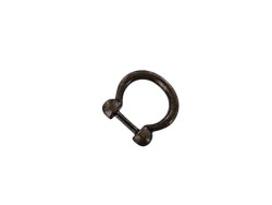 Passant demi-rond moulé - Bronze - 15 mm - anneau soudé - Cuirenstock