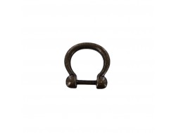 Passant demi-rond moulé - Bronze - 15 mm - anneau soudé - Cuir en stock