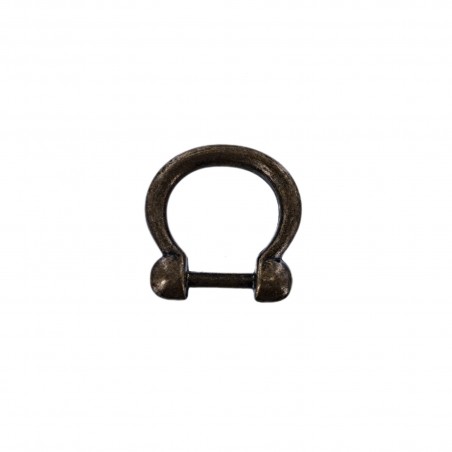 Passant demi-rond moulé - Bronze - 15 mm - anneau soudé - Cuir en stock