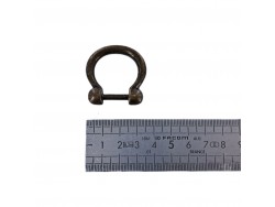 Passant demi-rond moulé - Bronze - 15 mm - anneau soudé - cuir en stock