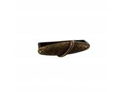 Grand passant ceinture moulé tissé - rectangulaire - bronze- 50 mm - ceinture - maroquinerie - Cuir en stock