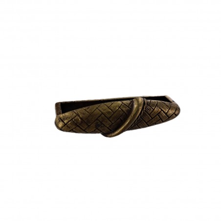 Grand passant ceinture moulé tissé - rectangulaire - bronze- 50 mm - ceinture - maroquinerie - Cuir en stock