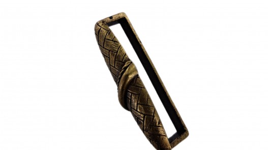 Grand passant ceinture moulé tissé - rectangulaire - bronze- 50 mm - ceinture - maroquinerie - cuir en stock