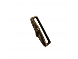 Grand passant ceinture moulé tissé - rectangulaire - bronze- 50 mm - ceinture - maroquinerie - cuir en stock