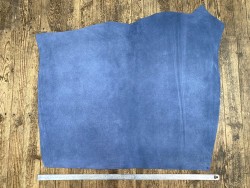 Peau de veau velours pailleté - Bleu jeans - Maroquinerie - cuir en stock