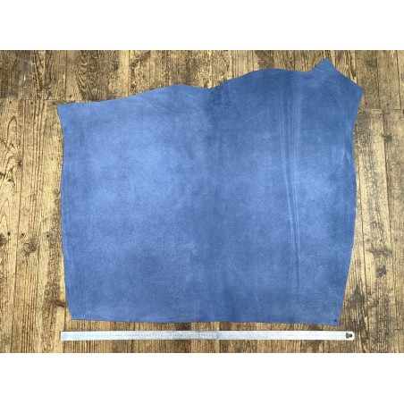 Peau de veau velours pailleté - Bleu jeans - Maroquinerie - cuir en stock