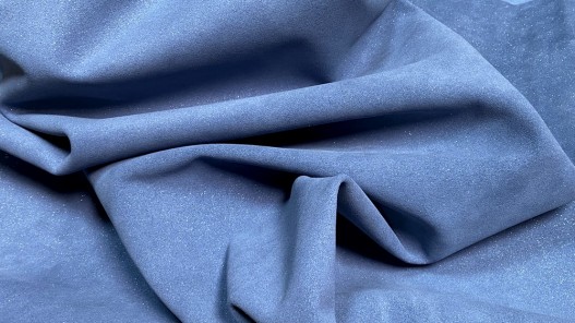 Peau de veau velours pailleté - Bleu jeans - Maroquinerie - Cuir en Stock