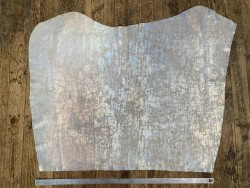 Peau de veau velours métallisé holographique - Gris - Maroquinerie - cuir en stock