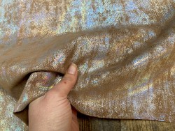 Peau de veau velours métallisé holographique - Brun - Maroquinerie - Cuir en stock