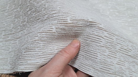 Demi peau de cuir de veau - façon écorces - blanc - maroquinerie - cuirenstock