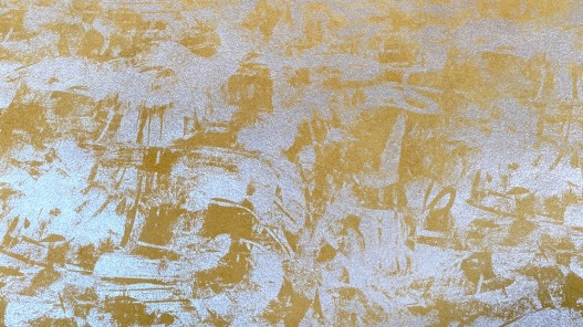 Peau de veau velours métallisé Graffiti - jaune ocre - Maroquinerie - Cuir en stock