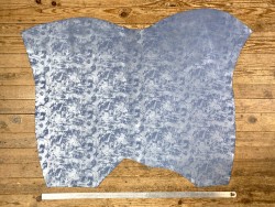 Peau de veau velours métallisé Graffiti - bleu jeans - Maroquinerie - Cuirenstock