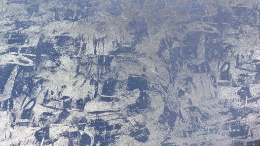 Peau de veau velours métallisé Graffiti - bleu jeans - Maroquinerie - Cuir en stock
