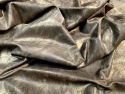 Peau de veau velours métallisé marbré - brun - Maroquinerie - Cuir en Stock