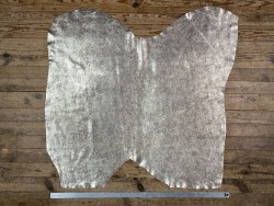 Peau de veau velours métallisé marbré - gris perle - Maroquinerie - Cuirenstock
