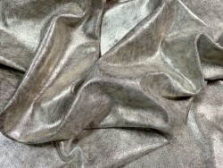 Peau de veau velours métallisé marbré - gris perle - Maroquinerie - Cuir en Stock