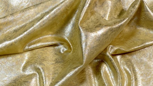 Peau de veau velours métallisé marbré - jaune - Maroquinerie - Cuir en Stock