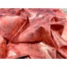 Peau de veau velours métallisé marbré - rouge - Maroquinerie - Cuir en Stock