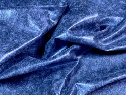Peau de veau velours métallisé marbré - bleu marine - Maroquinerie - Cuir en Stock