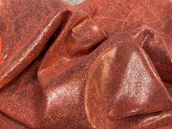 Peau de veau velours métallisé façon caviar - rouge - Maroquinerie - Cuir en Stock