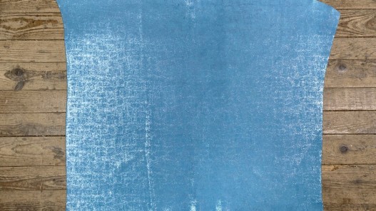 Peau de veau velours métallisé effet béton - bleu turquoise - Maroquinerie - cuir en stock