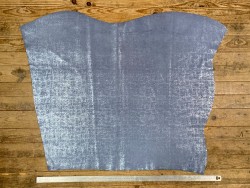 Peau de veau velours métallisé effet béton - bleu jeans - Maroquinerie - cuir en stock
