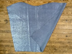 Peau de veau velours métallisé effet béton - bleu jeans - Maroquinerie - Cuirenstock