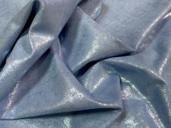 Peau de veau velours métallisé effet béton - bleu jeans - Maroquinerie - Cuir en Stock
