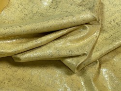 Peau de veau velours métallisé effet béton - jaune - Maroquinerie - Cuir en Stock