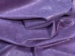 Peau de veau velours métallisé effet béton - lilas - Maroquinerie - Cuir en Stock