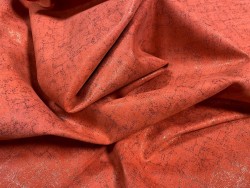 Peau de veau velours métallisé effet béton - rouge - Maroquinerie - Cuir en Stock