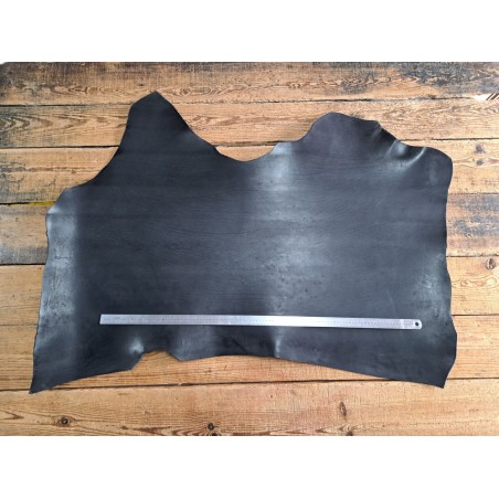 Collet de vache tannage végétal gris anthracite - maroquinerie - Cuir en Stock