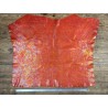 Peau de veau velours gros grain reflets holographique - rouge - Maroquinerie - cuir en stock