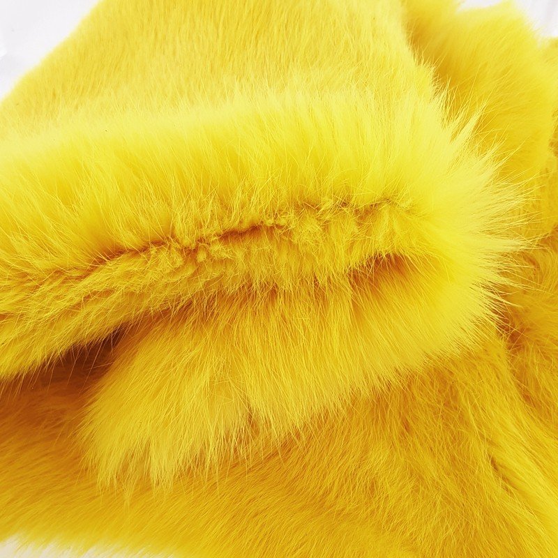 Cuir peau de lapin en poil Cuir en Stock Jaune Cuir peau de lapin en poil Cuir en Stock Jaune