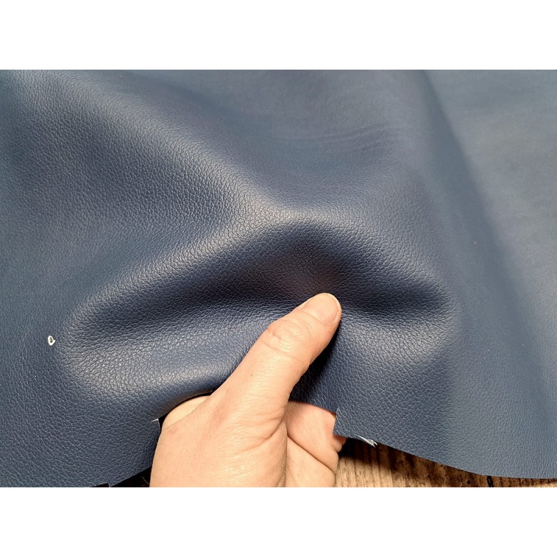 Demi peau de cuir de veau - grainé bleu jeans - maroquinerie - ameublement - Cuirenstock