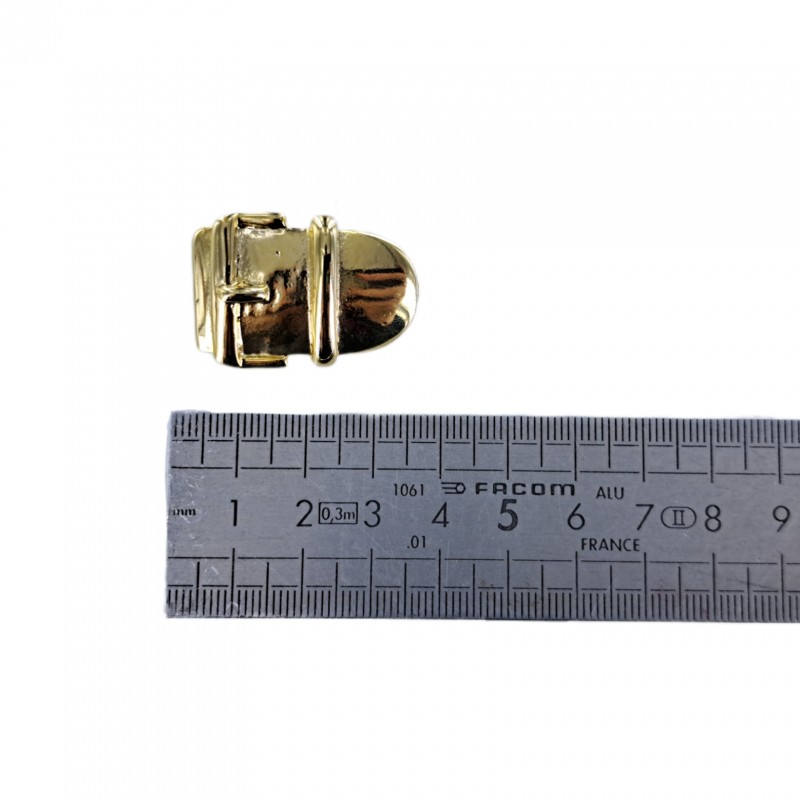 Embout De Ceinture En Laiton Massif - Largeur 20 Mm, Motif CRO, Neuf