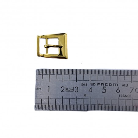 Petite boucle effet trapèze plate - laiton - 10 mm - Cuirenstock