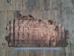 Peau de vachette métallisé cobra -bronze - maroquinerie - Cuir en stock