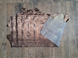 Peau de vachette métallisé cobra -bronze - maroquinerie - Cuir en Stock