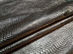 Demi peau de vachette python métallisée - cuivre - maroquinerie - cuirenstock