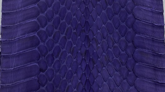 Peau de cuir de serpent véritable - Cobra ciré bleu outremer - accessoire - Cuir en stock
