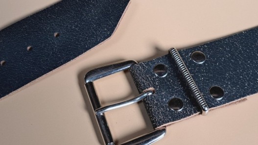 Grand passant ceinture - rectangulaire strié - nickelé - 50 mm - ceinture - maroquinerie - cuirenstock
