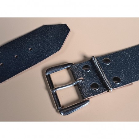 Grand passant ceinture - rectangulaire strié - nickelé - 50 mm - ceinture - maroquinerie - cuirenstock