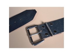 Grand passant ceinture - rectangulaire strié - nickelé - 50 mm - ceinture - maroquinerie - cuirenstock